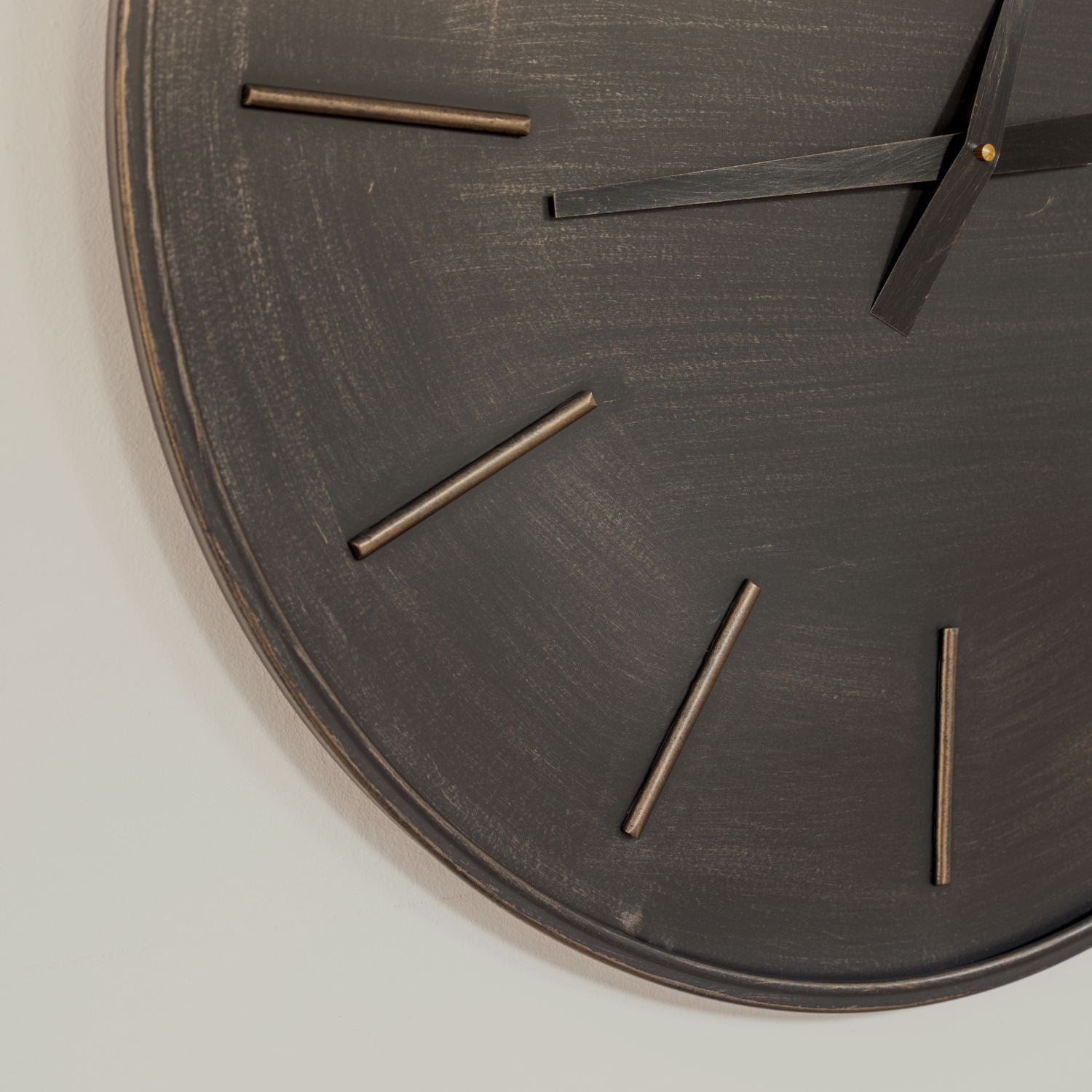 Large Black Metal Round Wall Clock